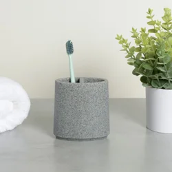 Room & Retreat Ezra Toothbrush Holder, Sanded Gray