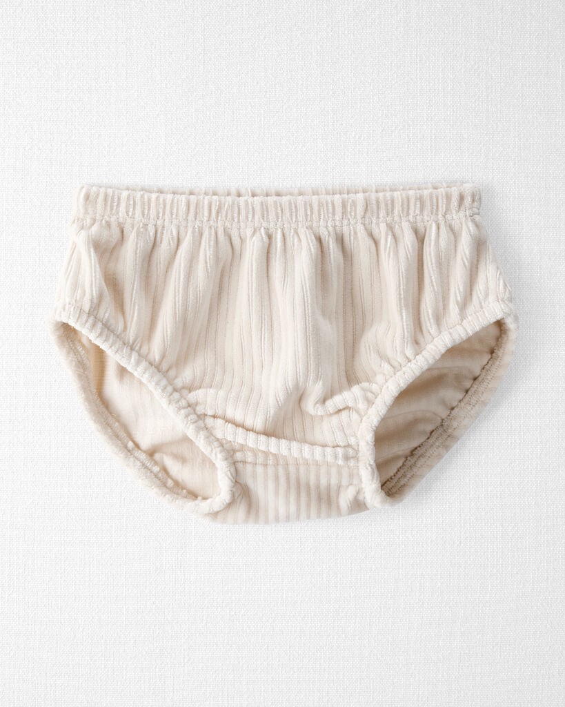 slide 4 of 5, Littleplanet Baby Girl Recycled Velour Dress Cream 6M, 1 ct