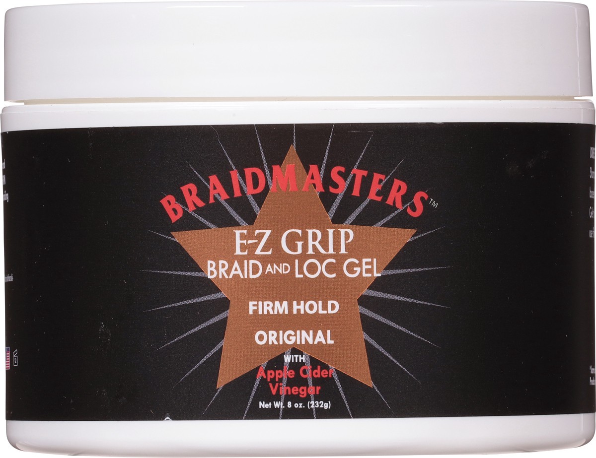 slide 8 of 13, Braidmaster Firm Hold E-Z Grip Original Braid and Loc Gel with Apple Cider Vinegar 8 oz, 8 oz