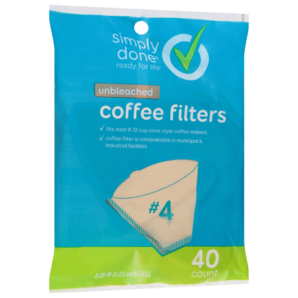 slide 2 of 9, Simply Done Cone Natural Coffee Filter, 40 ct