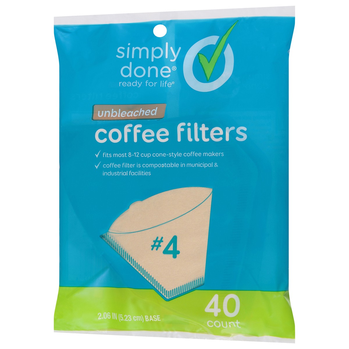 slide 3 of 9, Simply Done Cone Natural Coffee Filter, 40 ct