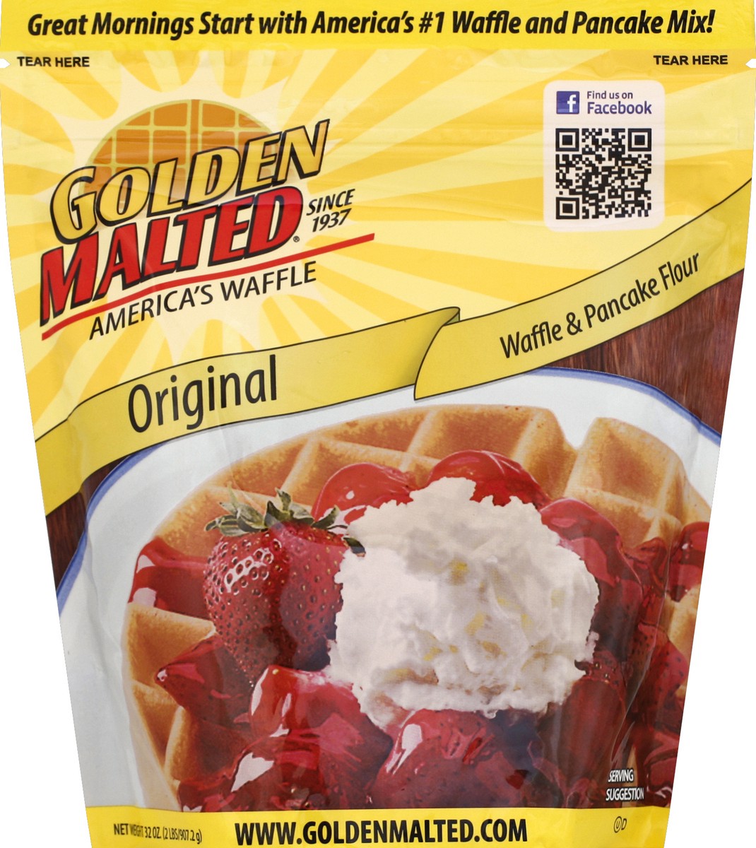 slide 1 of 4, Golden Malted Waffle & Pancake Flour - 32 oz, 32 oz