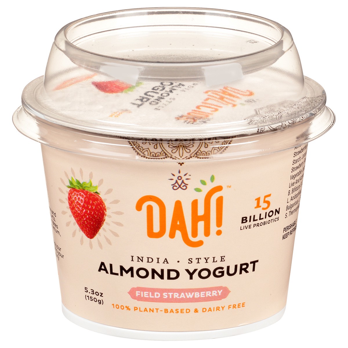 slide 1 of 1, Dahlicious Dah!™ organic almond yogurt, field strawberry, 5.3 oz