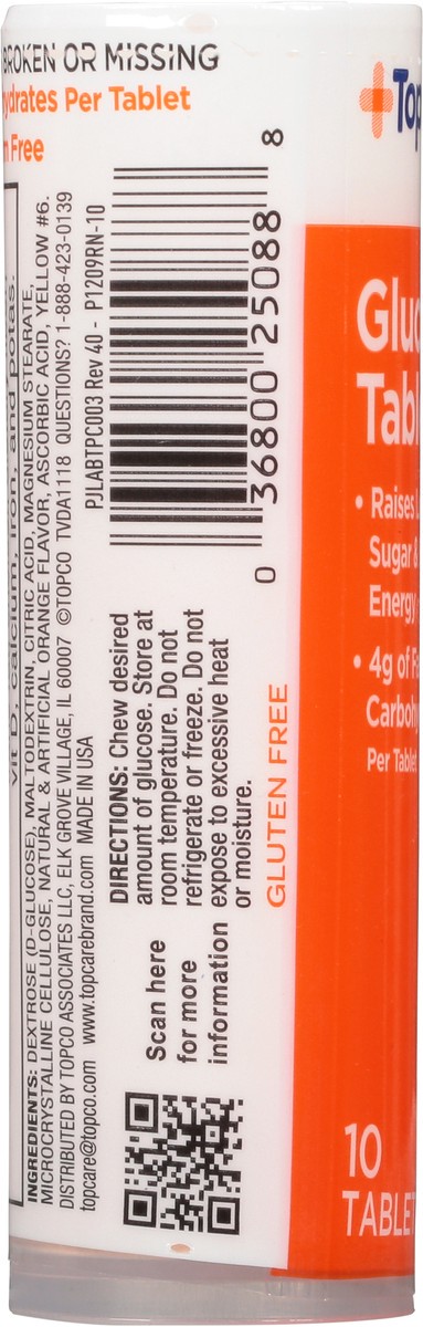 slide 7 of 9, TopCare Health Tablets Orange Glucose 10 ea, 10 ct