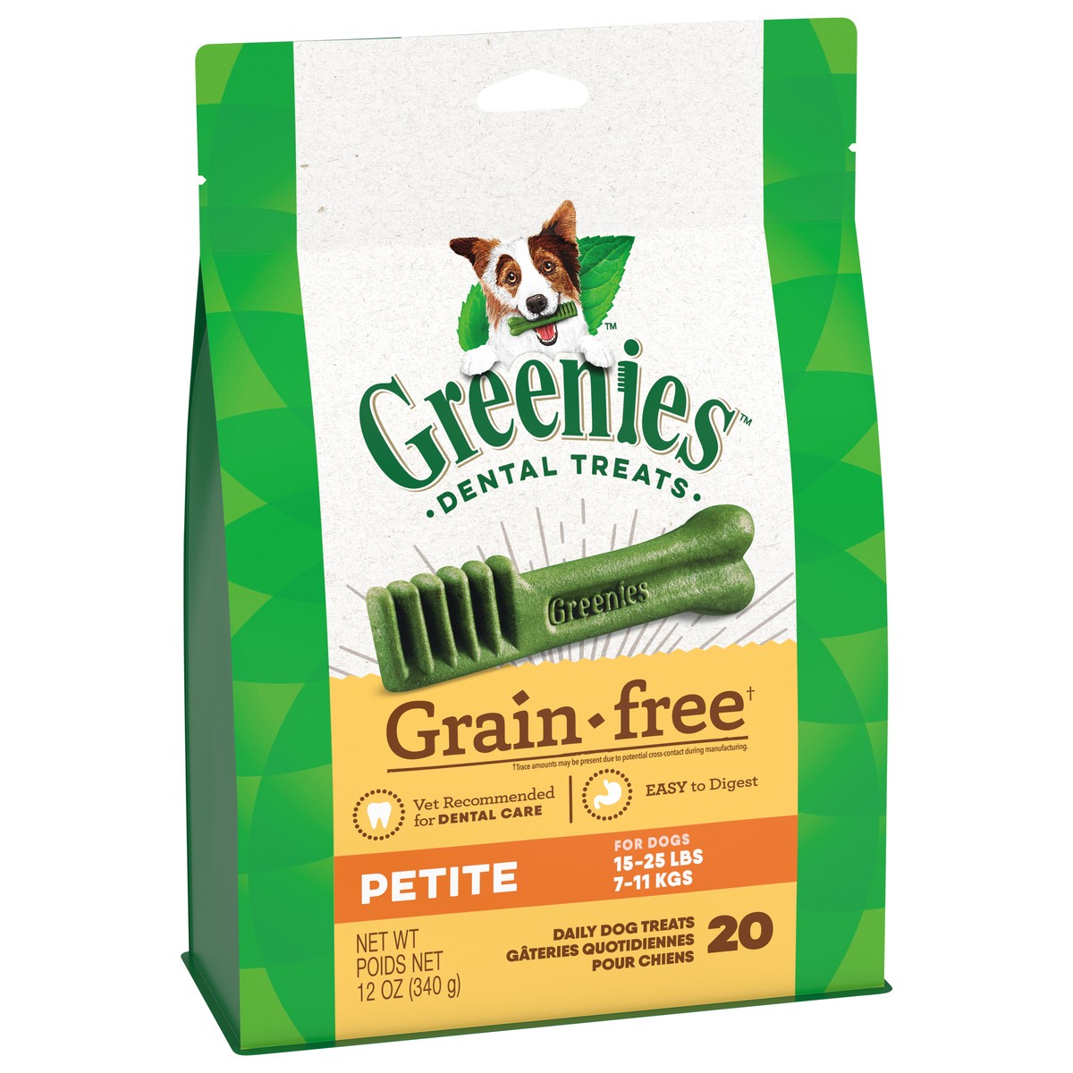 slide 2 of 10, Greenies Grain Free Petite Natural Dental Care Dog Treats, 12 oz