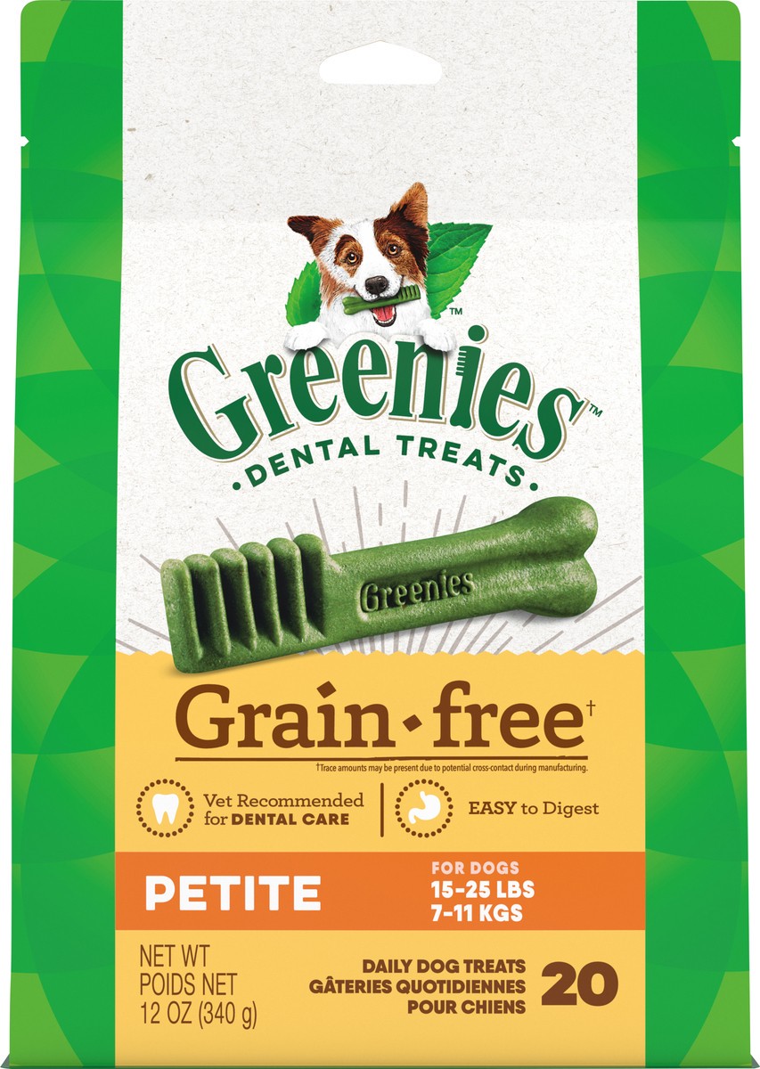 slide 8 of 10, Greenies Grain Free Petite Natural Dental Care Dog Treats, 12 oz