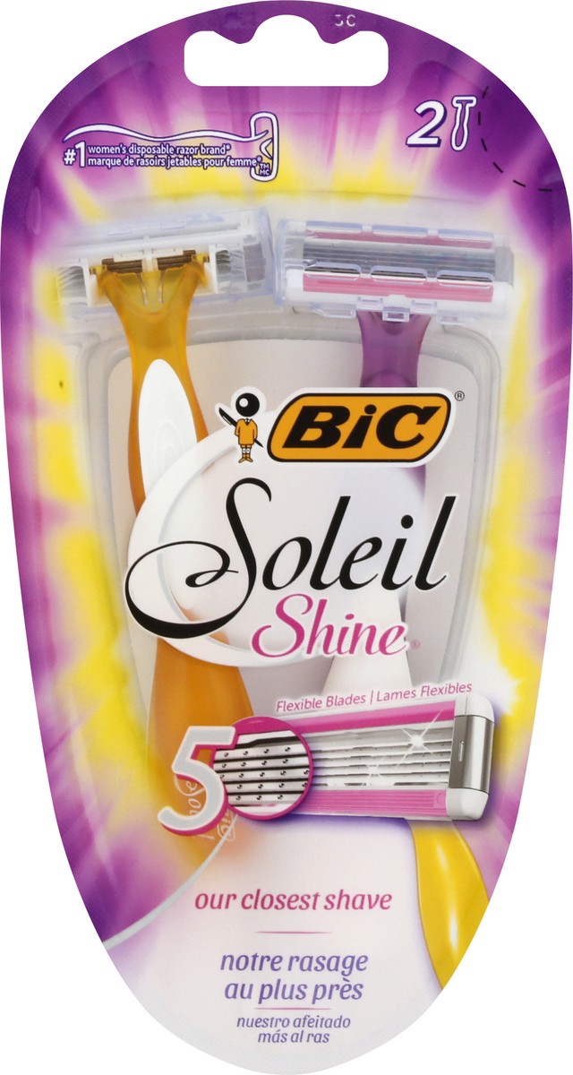 slide 5 of 10, BIC Soleil Shine 5 Flexible Blades Razors 2 ea, 2 ct