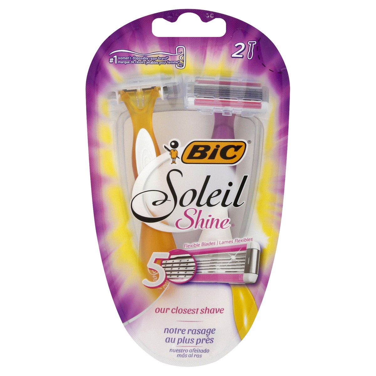 slide 1 of 10, BIC Soleil Shine 5 Flexible Blades Razors 2 ea, 2 ct