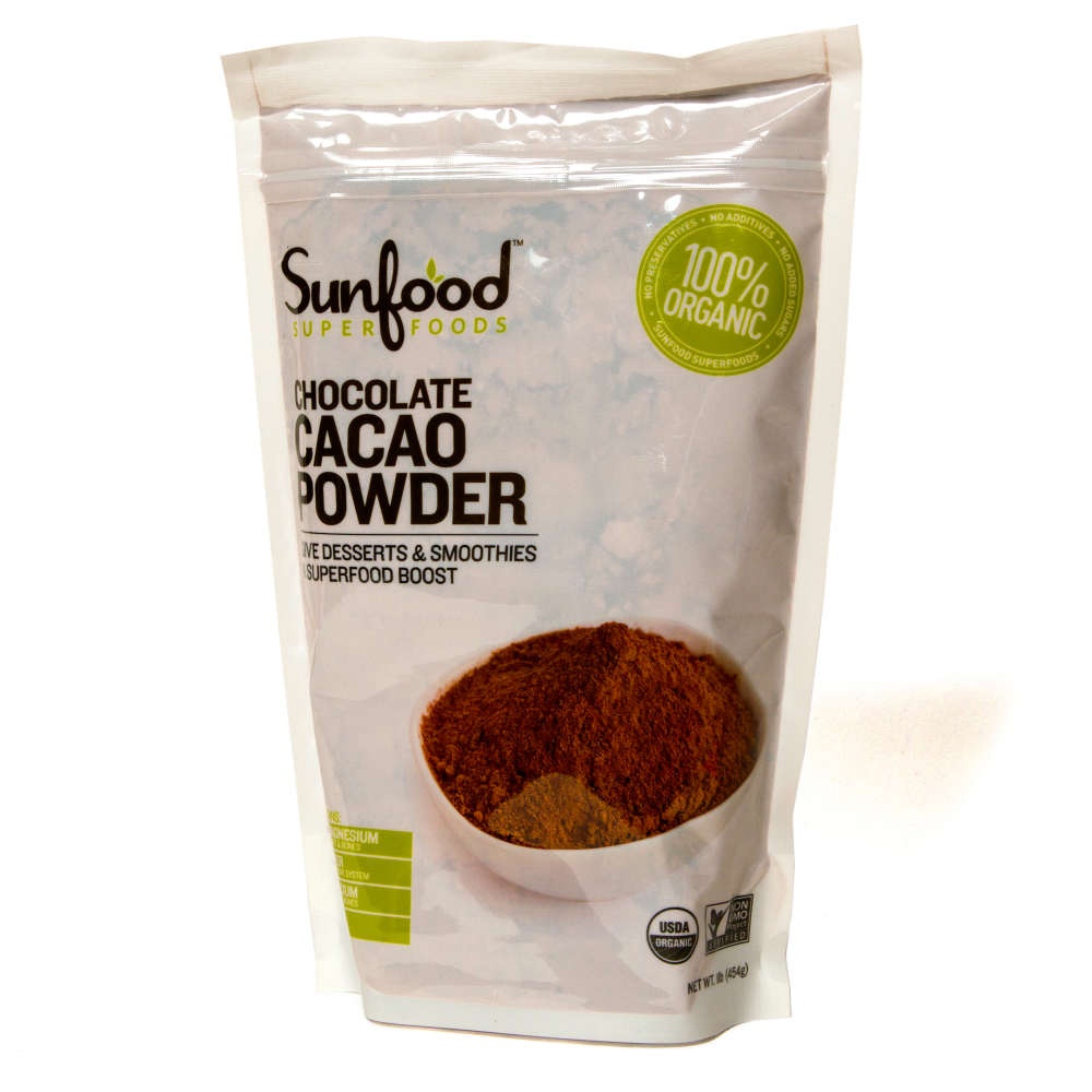 slide 1 of 1, Sunfood Cacao Powder Raw Organic, 16 oz