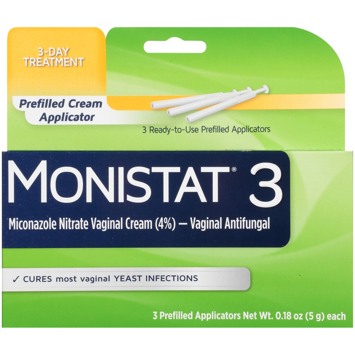 slide 7 of 10, Monistat Simple Cure Vaginal Antifungal 3-Day Treatment Cream Applicator, 3 ct; 0.18 oz