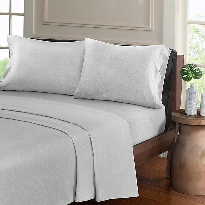 slide 1 of 3, Urban Habitat Heathered Jersey Twin Sheet Set - Light Grey, 1 ct