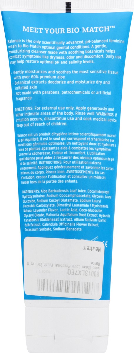 slide 7 of 12, Good Clean Love Balance Water Based Lavender Daily Intimate Wash with Organic Aloe 8 fl oz, 8 fl oz