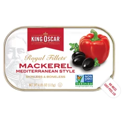 King Oscar Wild Caught Skinless & Boneless Mackerel, Mediterranean Style 4.05 oz