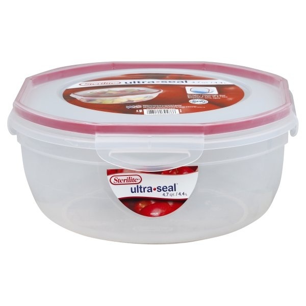 Sterilite Ultra Seal 4.7 Qt Plastic Food Storage Bowl Container w