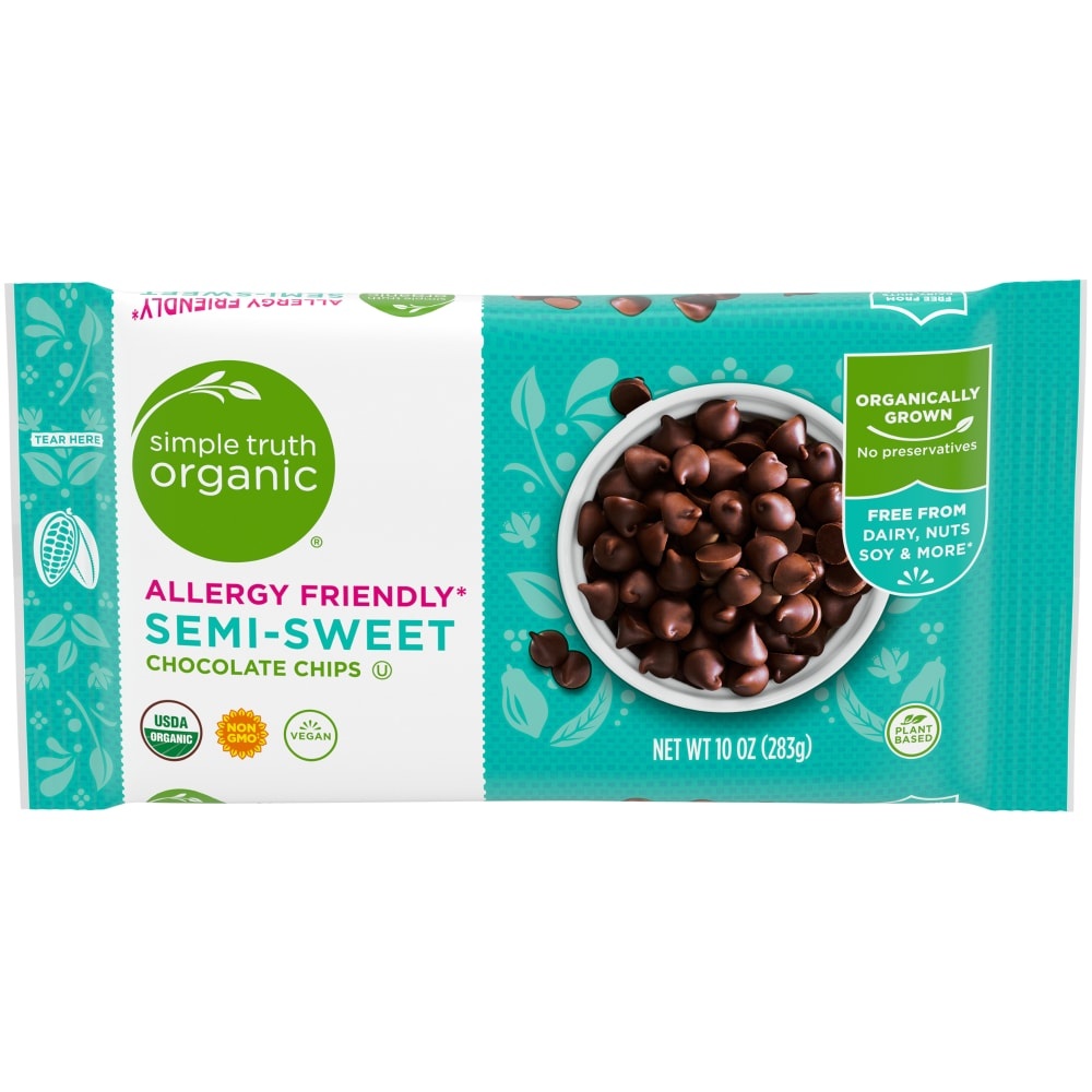 slide 1 of 1, Simple Truth Organic Semi-Sweet Vegan Chocolate Chips, 10 oz