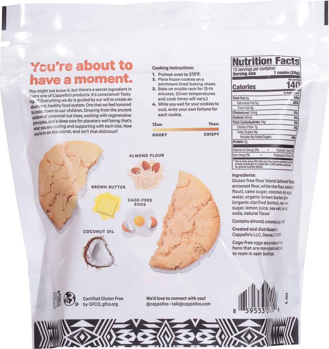 slide 14 of 15, Cappello's Bakery Style Brown Butter Sugar Cookies Cookie Dough 12 ea, 