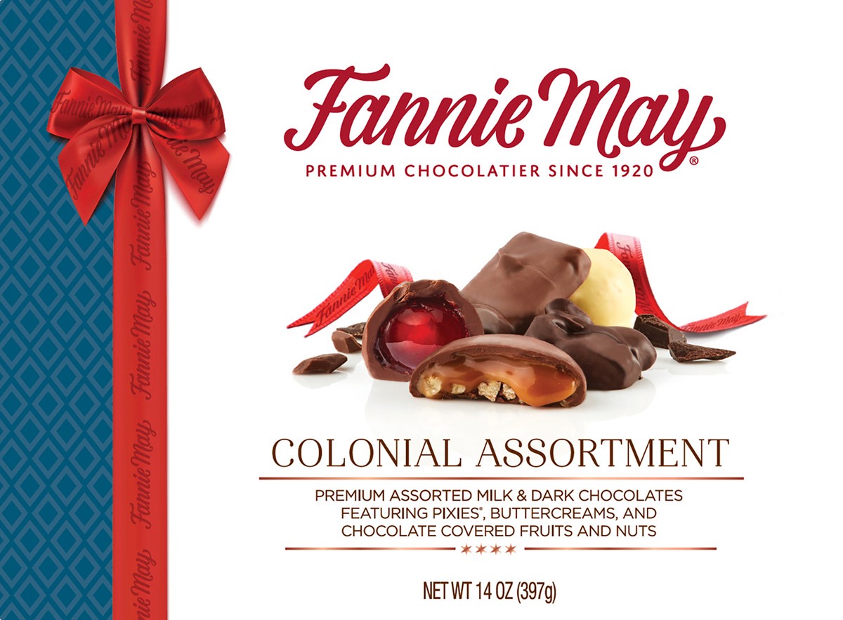 slide 1 of 21, Fannie May Colonial Assortment Candy, 14 oz