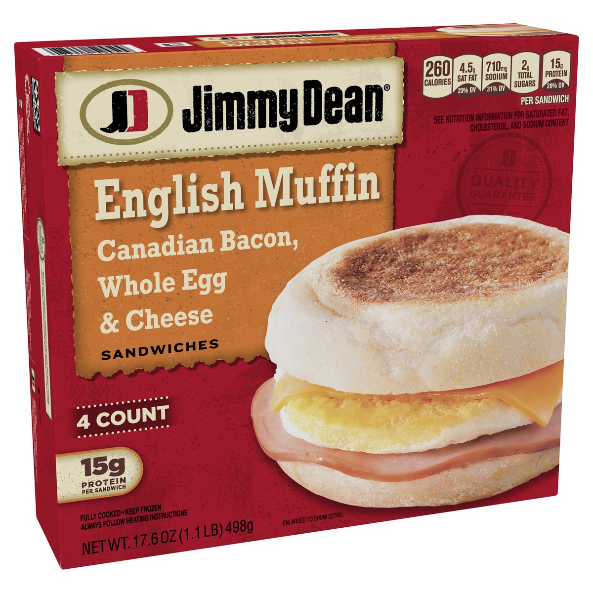 slide 2 of 10, Jimmy Dean English Muffin Sandwiches, 17.6 oz