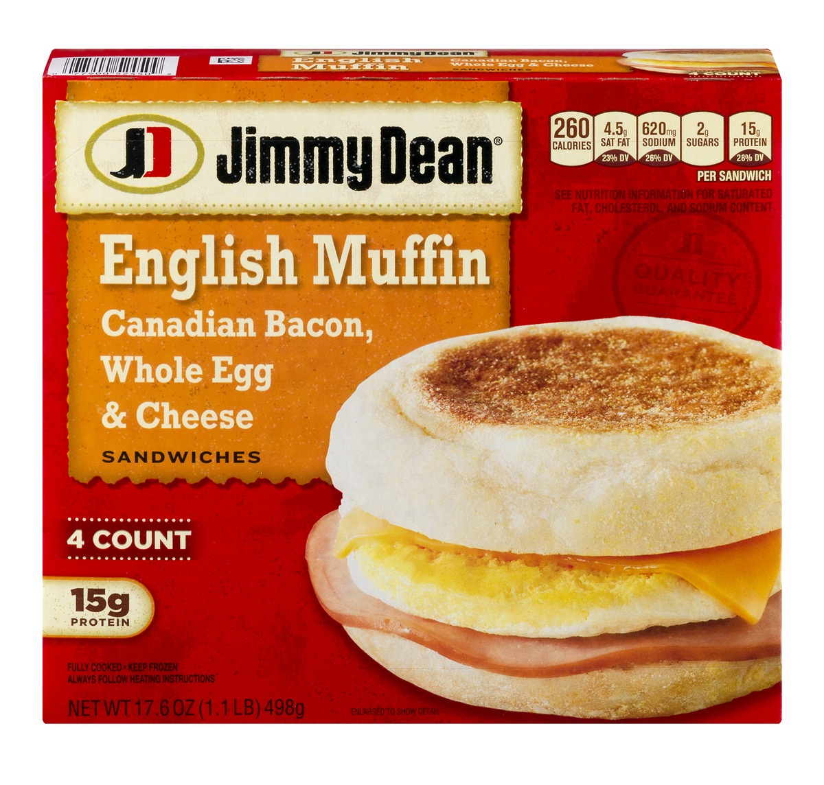 slide 1 of 10, Jimmy Dean English Muffin Sandwiches, 17.6 oz