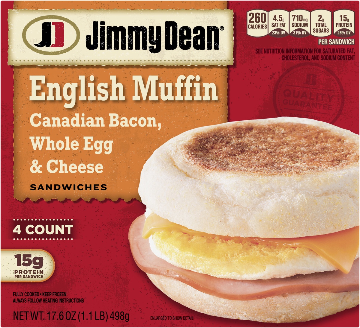 slide 8 of 10, Jimmy Dean English Muffin Sandwiches, 17.6 oz