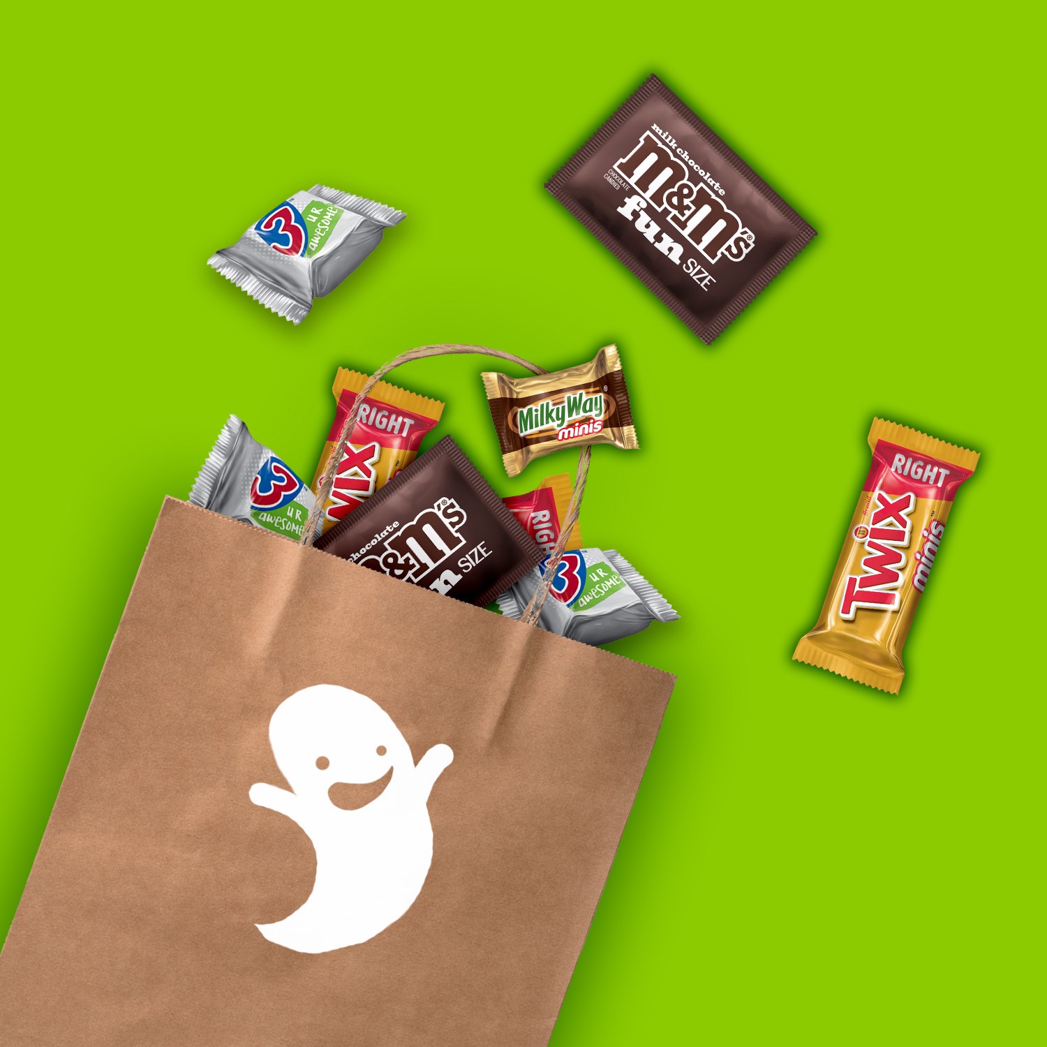 slide 3 of 8, Wrigley M&M'S, TWIX, MILKY WAY, & 3 MUSKETEERS Milk Chocolate Halloween Candy, 30 Ct Bulk Bag, 9.28 oz