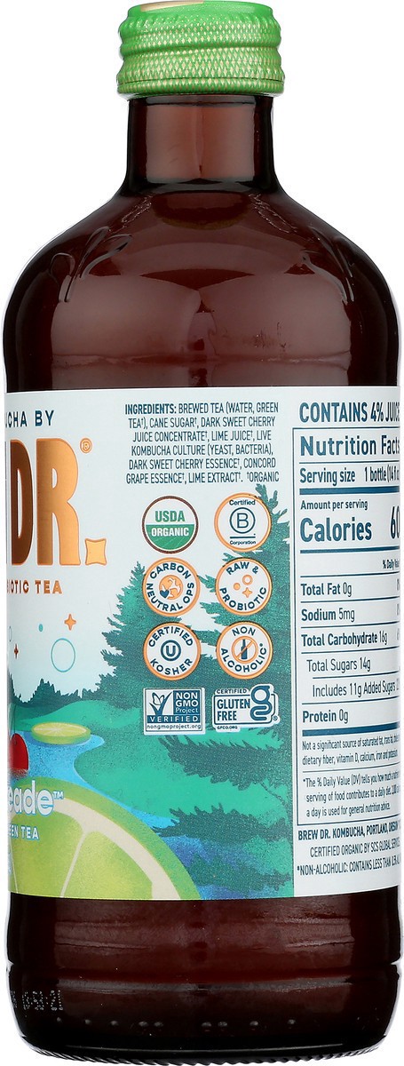 slide 2 of 14, Brew Dr. Brew Dr Kombucha Cherry Limeade 14oz, 14 fl oz
