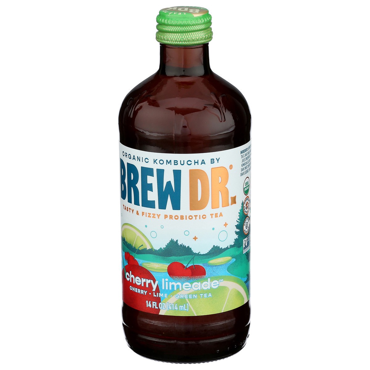 slide 10 of 14, Brew Dr. Brew Dr Kombucha Cherry Limeade 14oz, 14 fl oz