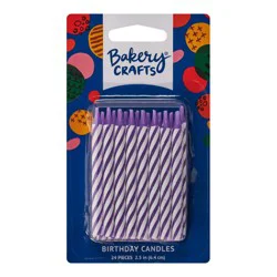 Bakery Crafts Sprinkle Striped Purple Candle