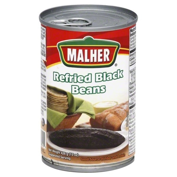 slide 1 of 1, Malher Refried Black Beans, 
