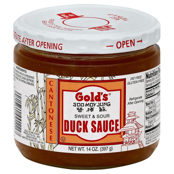 slide 1 of 1, Gold's Soo Moy Jung Cantonese Style Sweet and Sour Duck Sauce, 14 oz