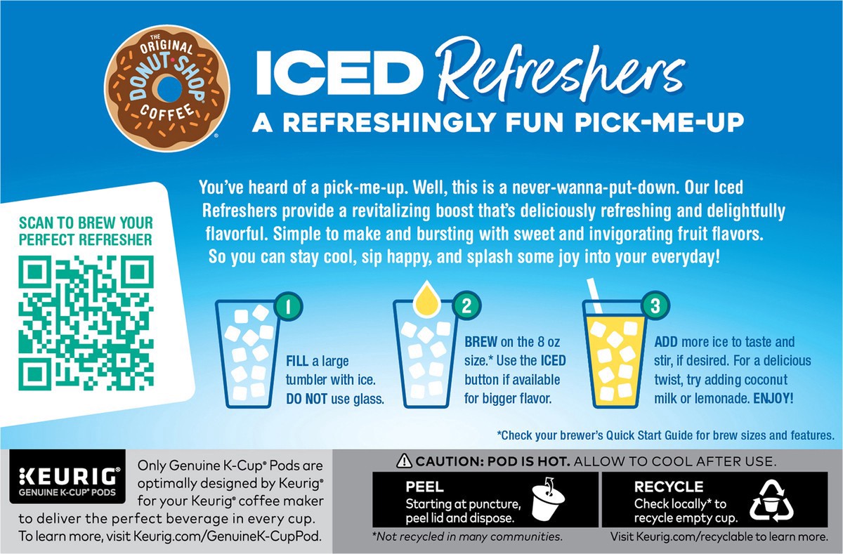 slide 7 of 10, The Original Donut Shop Iced Refreshers, Pineapple Passionfruit Flavor, Keurig Single Serve K-Cup Pods- 10 ct, 10 ct