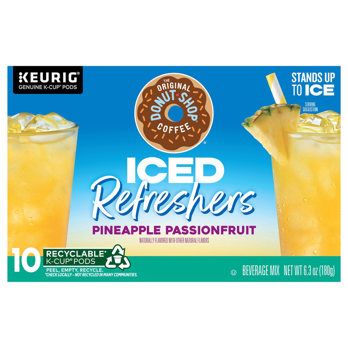 slide 1 of 10, The Original Donut Shop Iced Refreshers, Pineapple Passionfruit Flavor, Keurig Single Serve K-Cup Pods- 10 ct, 10 ct