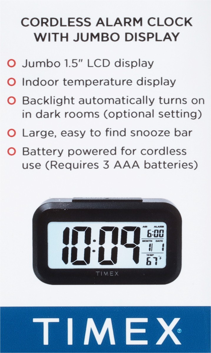 slide 2 of 9, Timex Portable Battery Operated Alarm Clock With Large Display, 1 ct