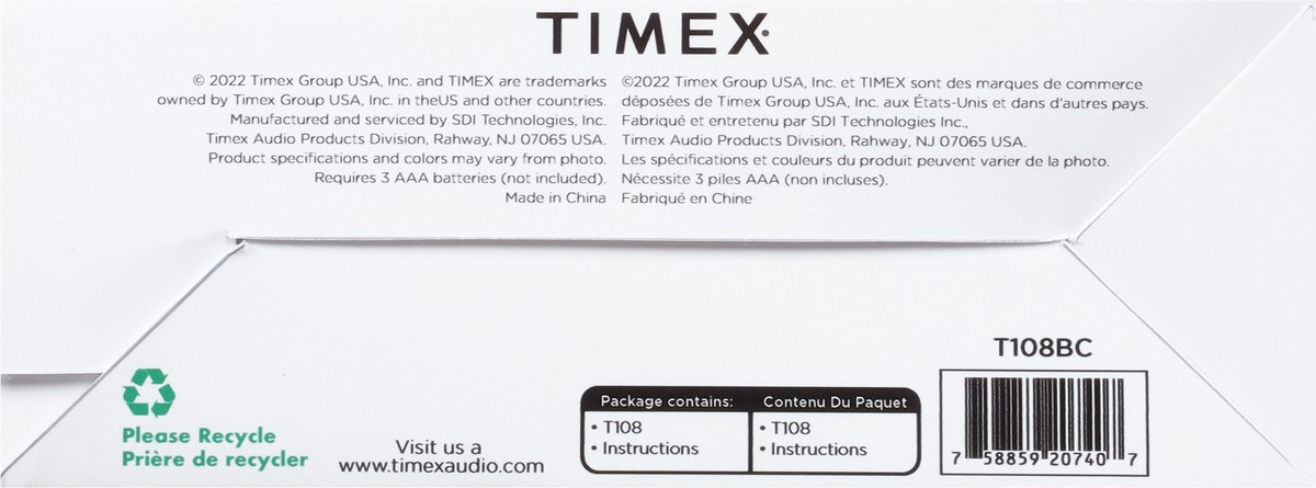 slide 7 of 9, Timex Portable Battery Operated Alarm Clock With Large Display, 1 ct