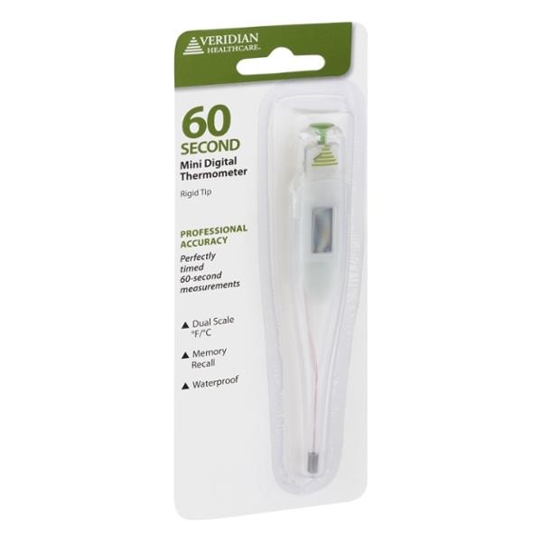 slide 1 of 1, Veridian Healthcare 60 Second Mini Digital Thermometer, 1 ct