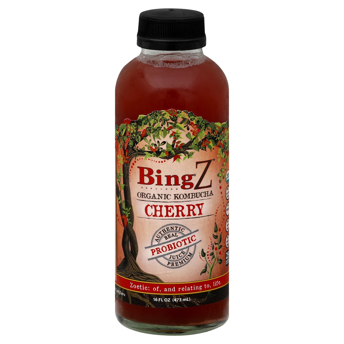 slide 4 of 8, Bing Organic Cherry Kombucha - 16 fl oz, 16 fl oz