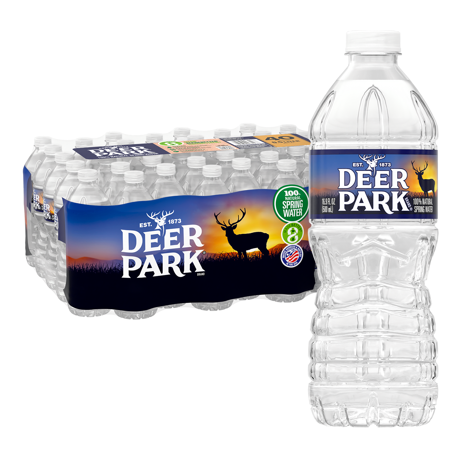 slide 5 of 5, Deer Park 100% Natural Spring Water, 40 ct; 16.9 fl oz
