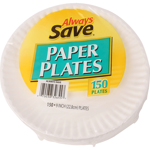 slide 1 of 1, Always Save Paper Plates 9 Inch, 1 ct