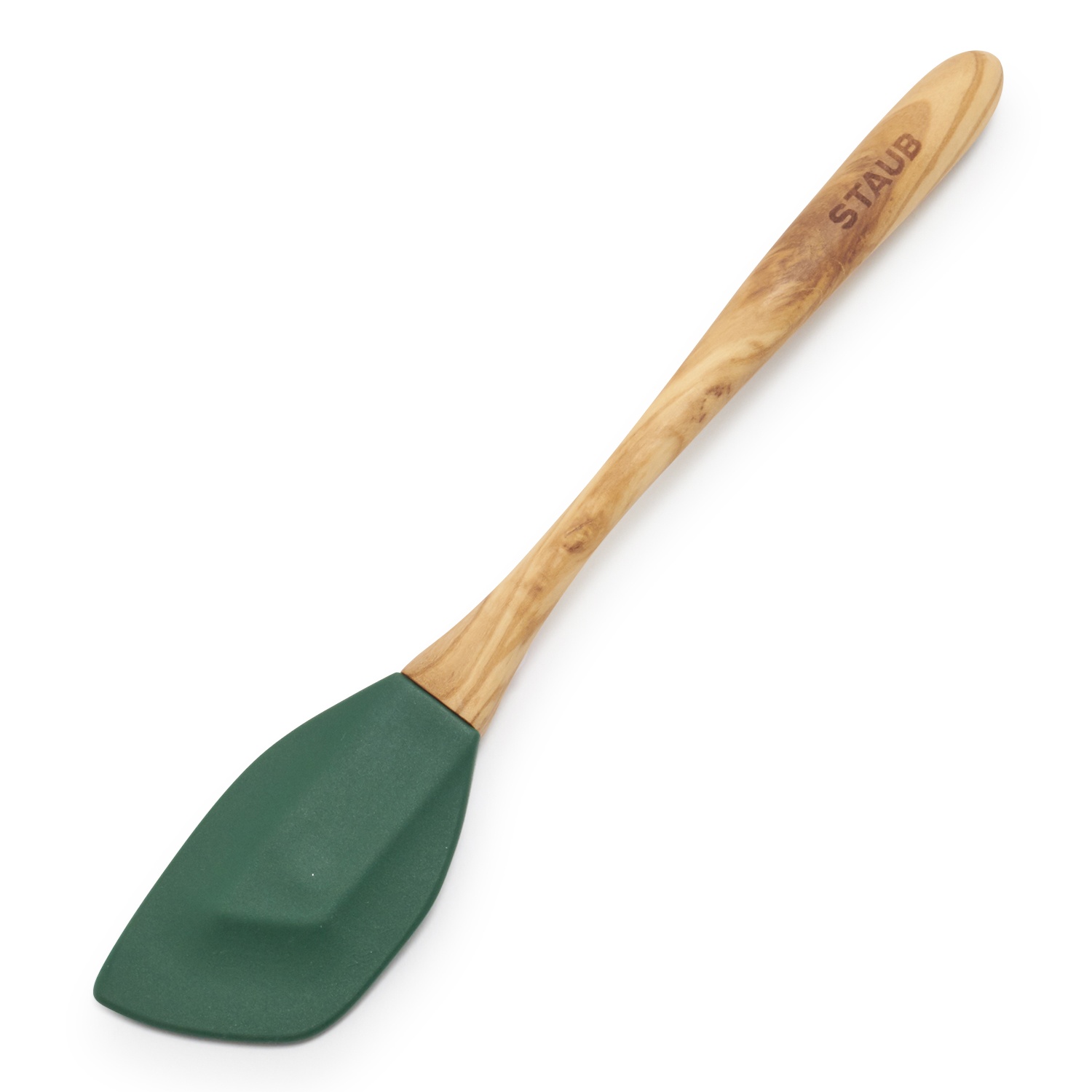 slide 1 of 1, STAUB Basil Green Olivewood & Silicone Small Spatula , Basil Green, 1 ct