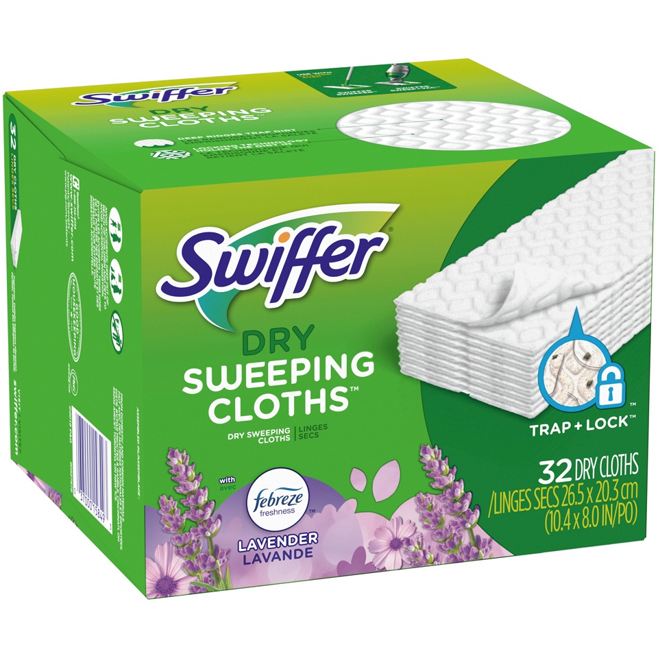slide 2 of 2, Swiffer Dry Lavender Sweeping Cloths 32 Dry Cloths 32 ea, 32 ct
