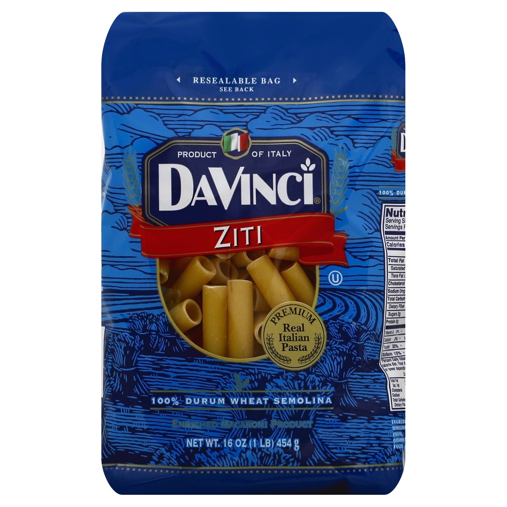 slide 1 of 2, DaVinci Cut Ziti Pasta, 16 oz