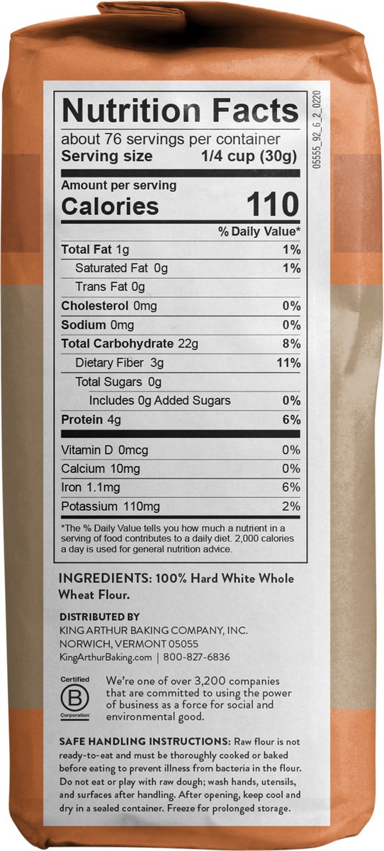 slide 5 of 5, King Arthur Unbleached White Whole Wheat Flour, 5 lb