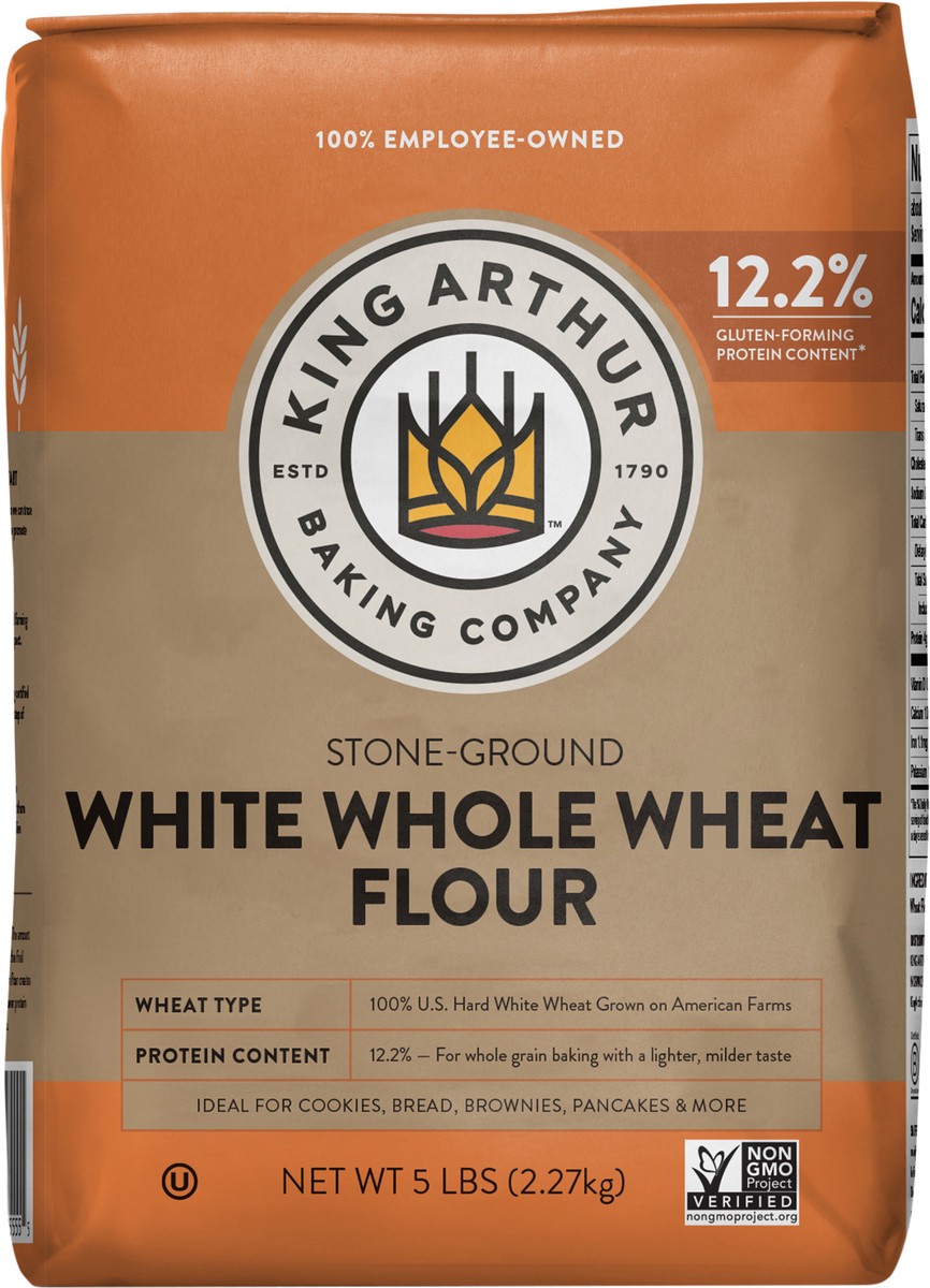 slide 1 of 5, King Arthur Unbleached White Whole Wheat Flour, 5 lb
