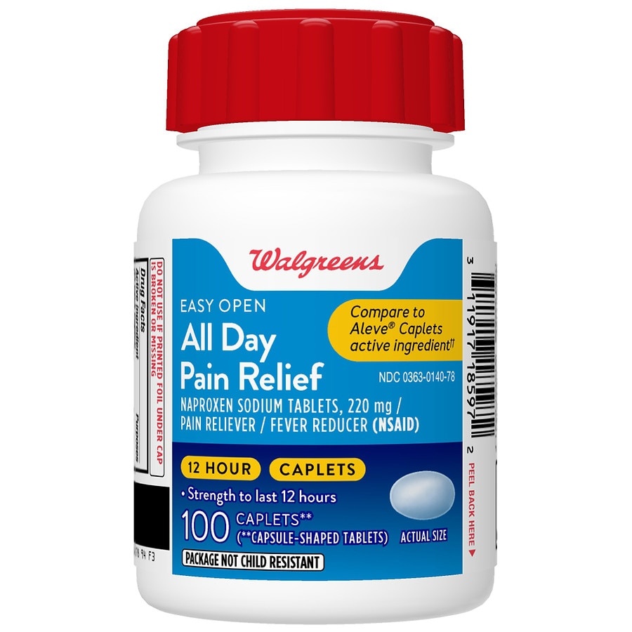 Walgreens All Day Pain Relief, Naproxen Sodium Tablets 220 Mg 100 Ct ...