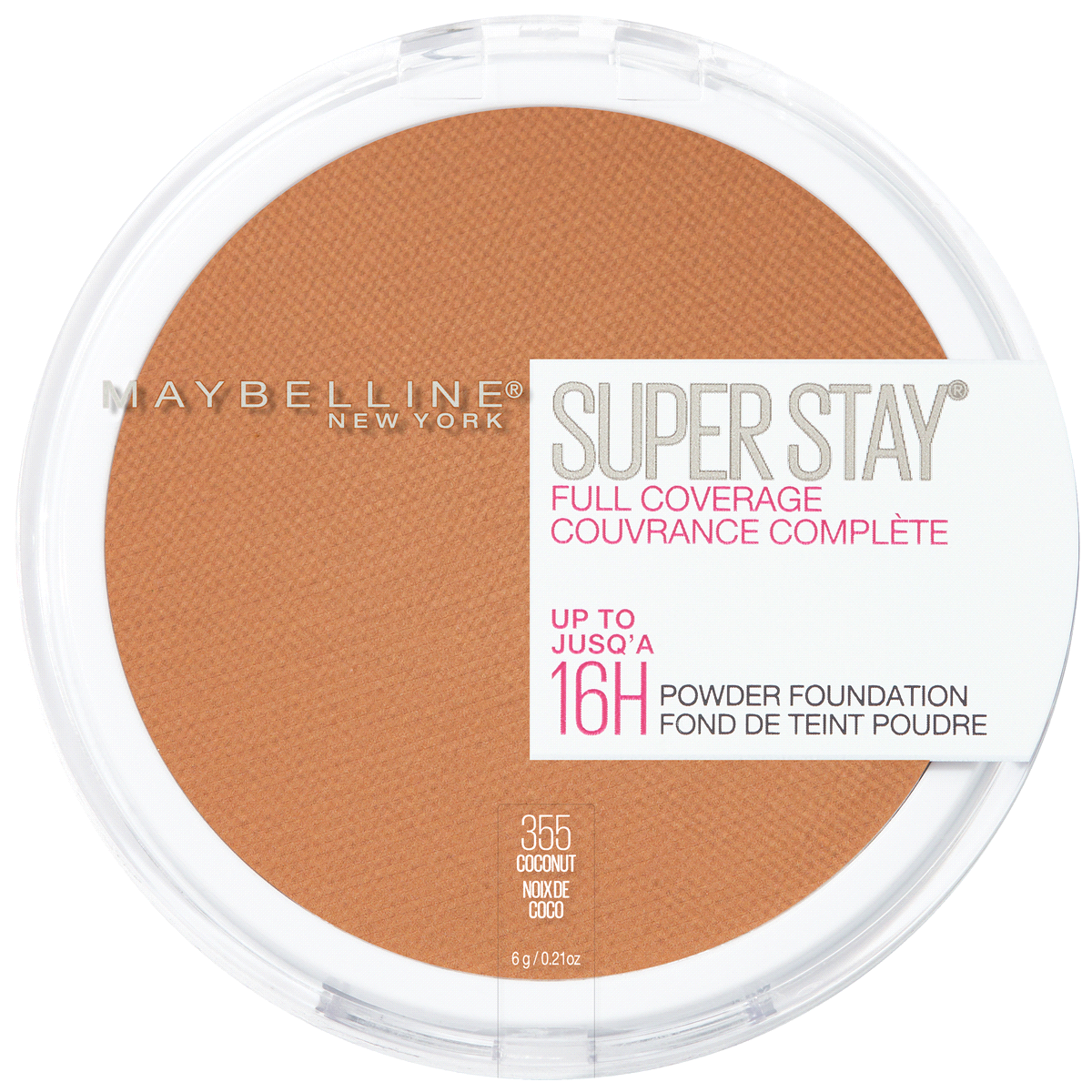 slide 1 of 4, Super Stay Full Coverage Pressed Powder Foundation - 355 Coconut - 0.21oz, 0.21 fl oz