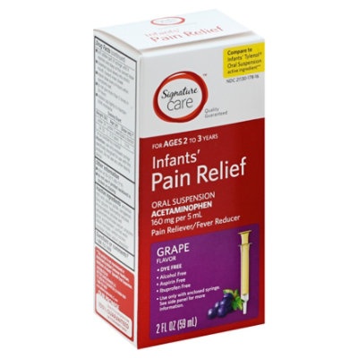 slide 1 of 1, S Care Acetaminophen Infant Grape Liquid, 1 ct