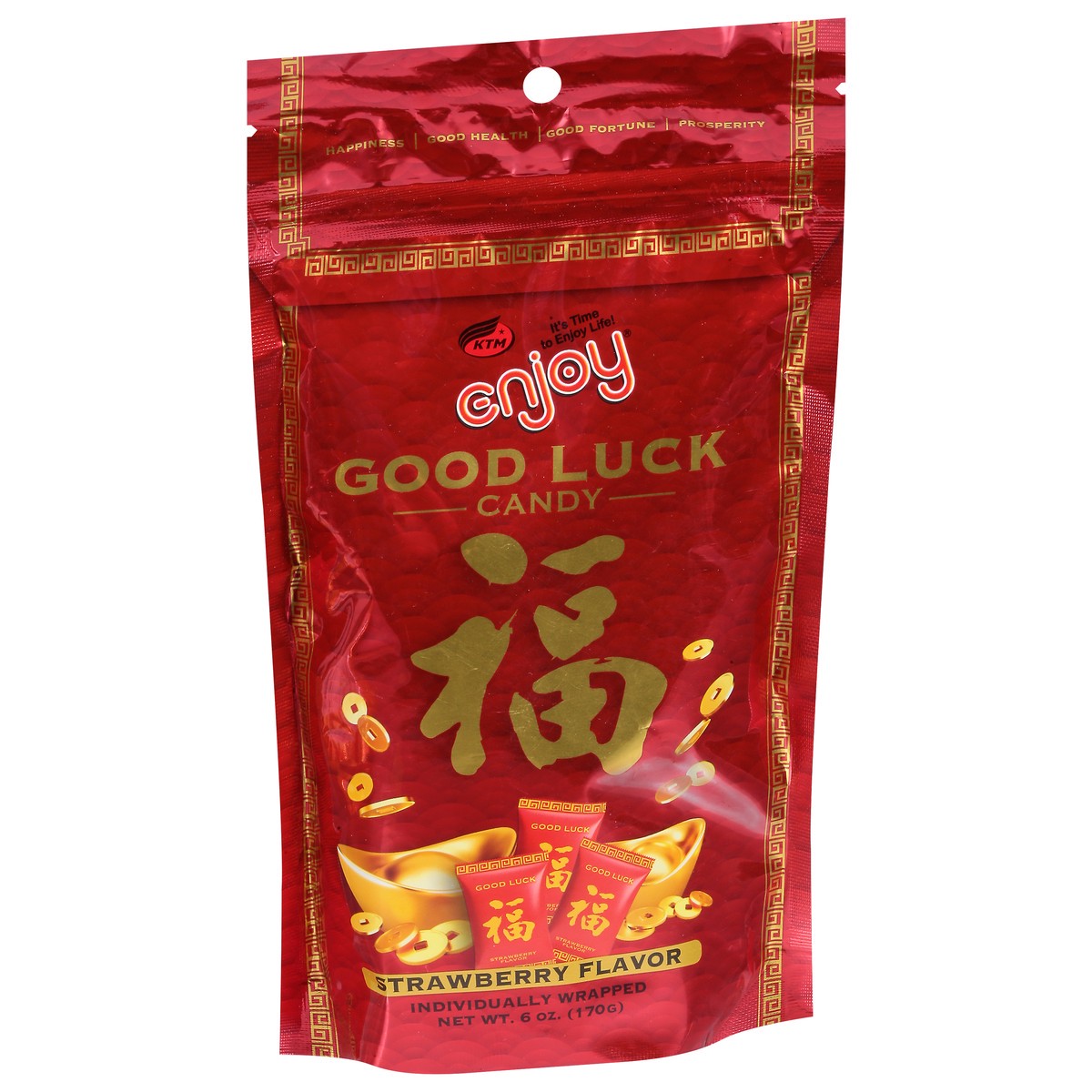 slide 4 of 9, Enjoy Good Luck Candy Strwbry - 6 OZ, 6 oz