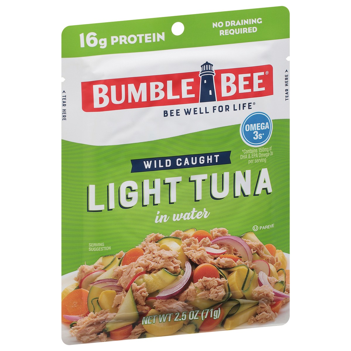 slide 9 of 9, Bumble Bee Light Tuna in Water, 2.5 oz Pouch, 2.5 oz