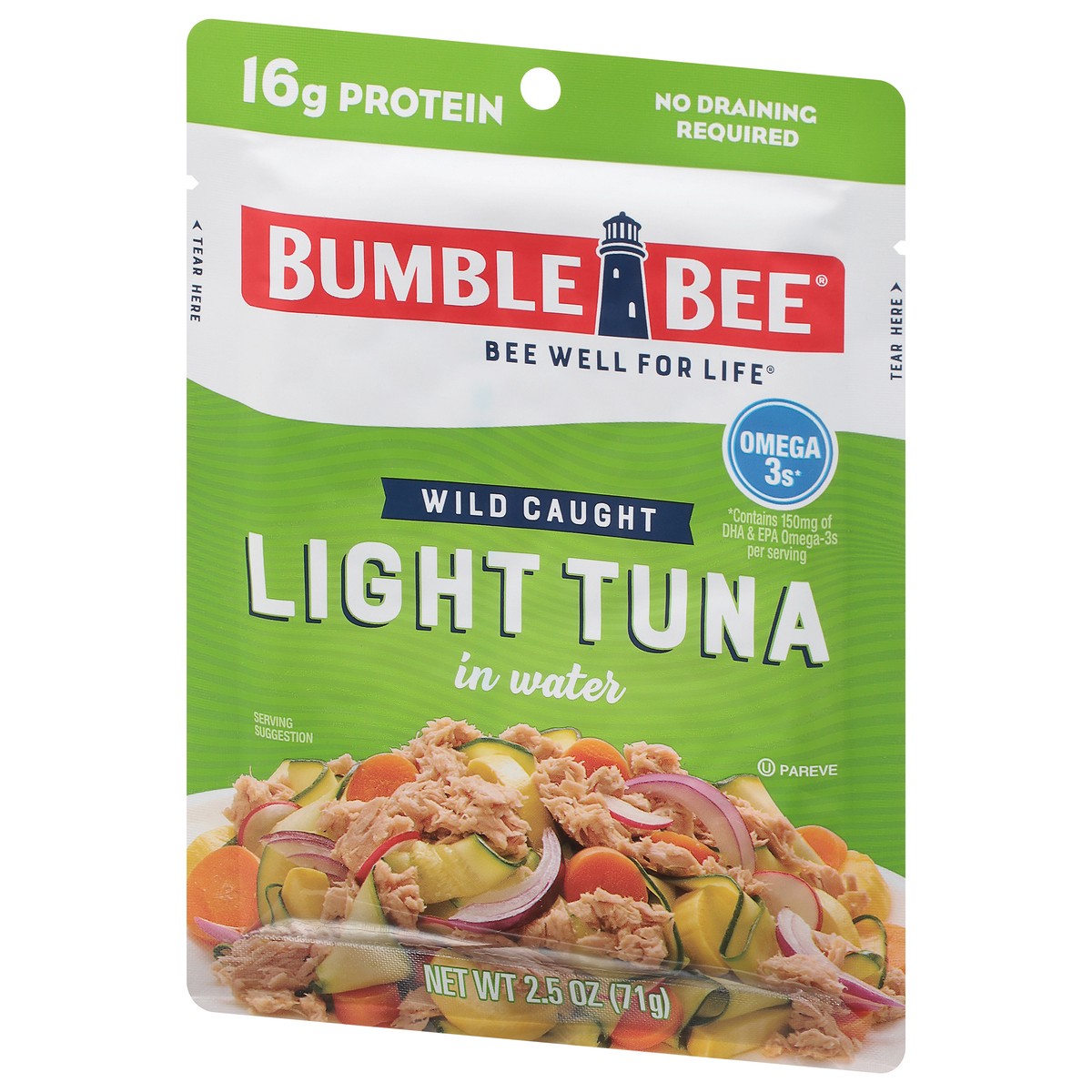 slide 8 of 9, Bumble Bee Light Tuna in Water, 2.5 oz Pouch, 2.5 oz