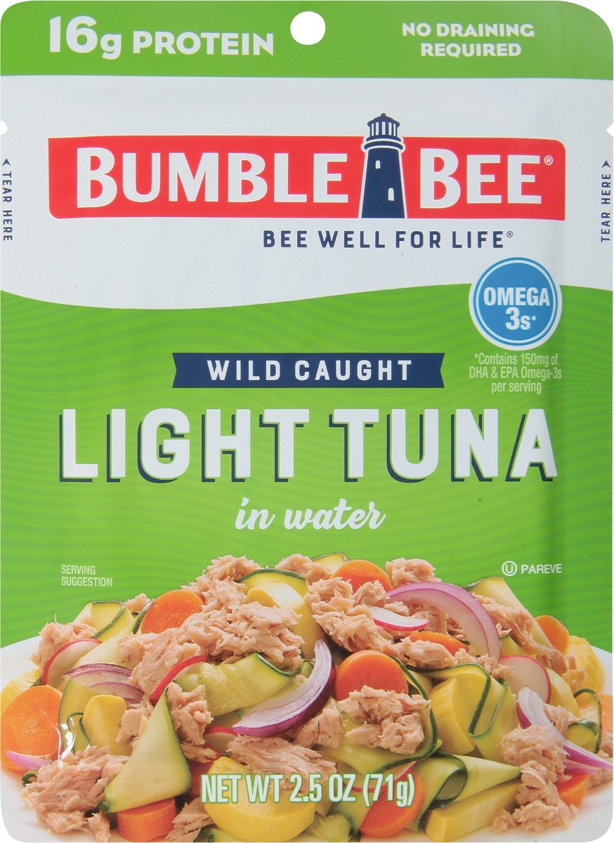 slide 2 of 9, Bumble Bee Light Tuna in Water, 2.5 oz Pouch, 2.5 oz